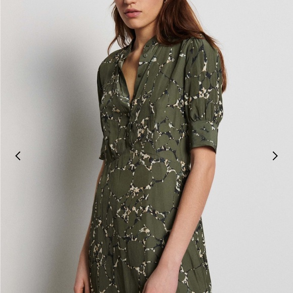 NWOT ba&sh Mehan Mini Dress Olive Green and Black Size Small